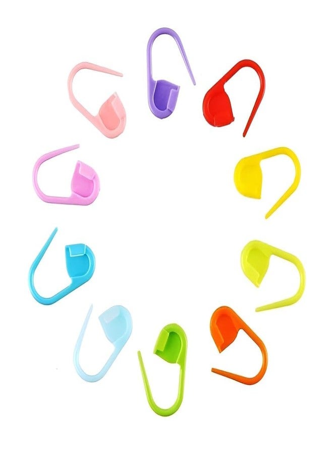 DODHAR Plastic Locking Stitch Markers for Knitting & Crochet (10 Pcs, Multicolor) + Large Eye Plastic Yarn Sewing Needles (6 Pcs) - Crochet, Weaving & Wool Accessories Set (Stitch Markers Needles) - Image 4